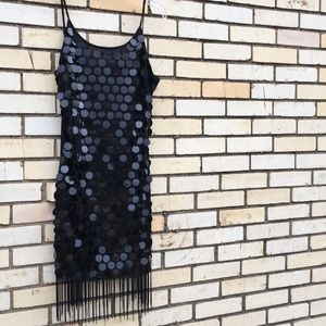 Sequined dress with ling shrug